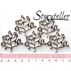 tre, 5stk sølv, metall