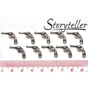 pistol, 10stk sølv, metall