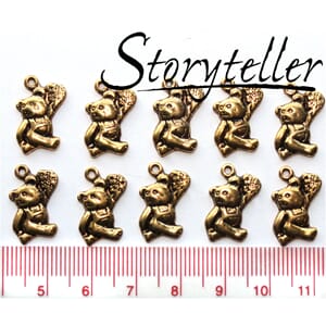 bamse, 10stk antikk gull, metall