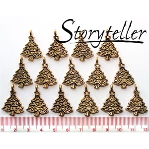 juletre, 15stk antikk gull, metall