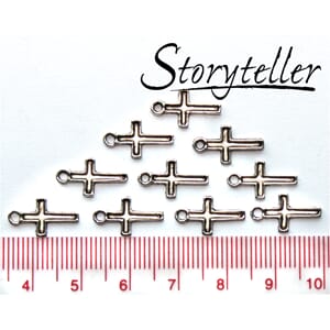 enkelt kors, 10stk sølv, metall