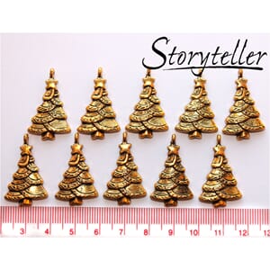 juletre, 10stk antikk gull, metall