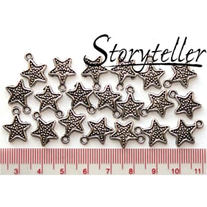 stjerne med prikker, 20stk sølv, metall