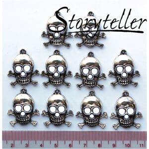 dødningehode, 10stk sølv, metall