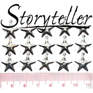 stjerne, 15stk sølv, metall