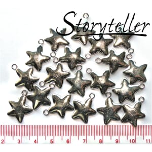 fylt stjerne, 20stk sølv, plast