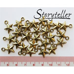 spiss stjerne, 25stk antikk gull, plast