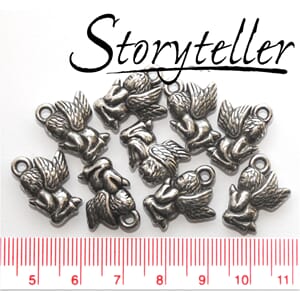 engel i bønn, 10stk sølv, plast