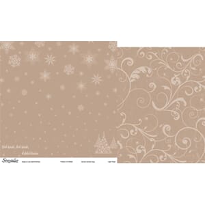 12x12 papir, det snør, det snør, beige, 1 ark