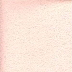 Håndlaget papir, rosa med preget scroll, 25 ark