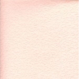 Håndlaget papir, rosa med preget scroll, 25 ark