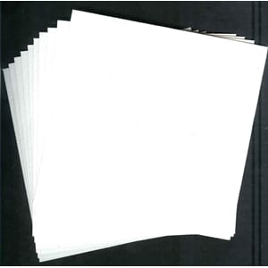 Håndlaget papir konvolutter hvit m preget scroll, 10-pk