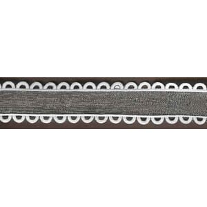 Bånd, krem organza med tungekant, 15mm x 15m