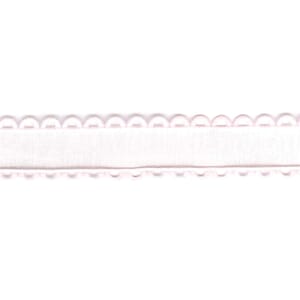 Bånd, rosa organza med tungekant, 15mm x 15m