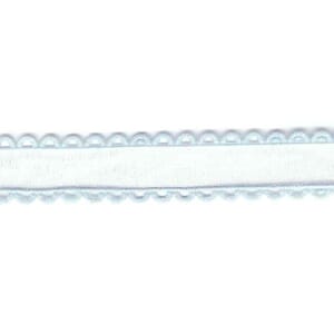 Bånd, blå organza med tungekant, 15mm x 15m