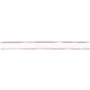 Bånd, rosa organza med sølv kant, 7mm x 50m