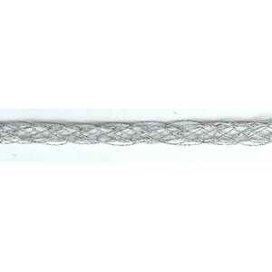 Sølv flettet streng, 6mm x 10m