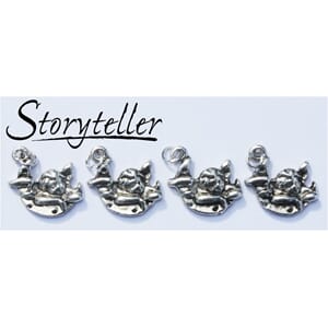 engel i måne, sølv, 5-pk