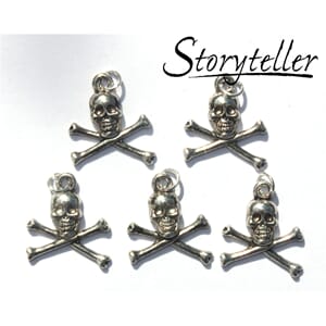 dødningeskalle, sølv, 5-pk