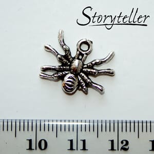 edderkopp, 10 stk, sølv metall