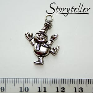 snømann, 5stk, sølv metall