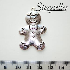 pepperkakemann, 3stk, sølv metall