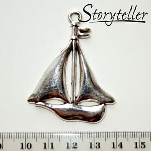 seilbåt, 3stk, sølv metall