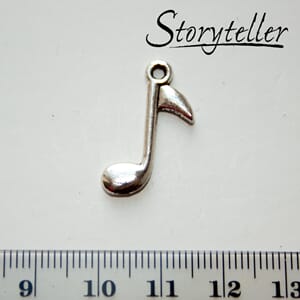 noter, 7stk, sølv metall