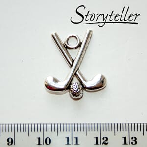 golf, 5 stk, sølv metall