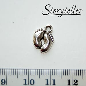 fotspor, 10stk, sølv metall