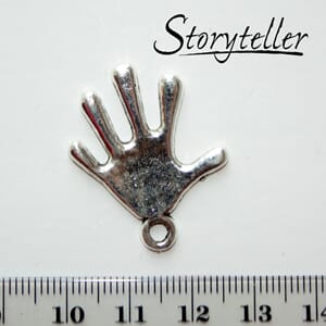 hand, 5stk, sølv metall