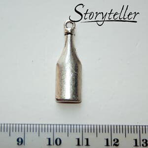 flaske, 5stk, sølv metall