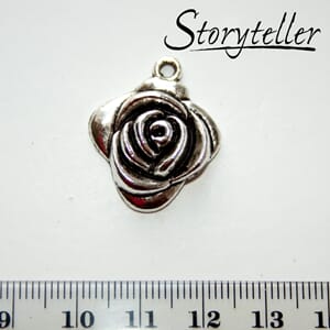 rose, 3stk, sølv metall