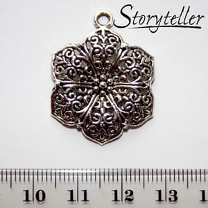 blomster, 5stk, sølv metall