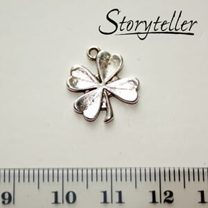 firkløver, 8stk, sølv metall