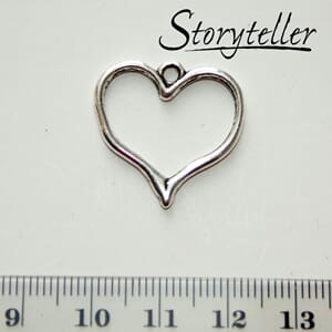 hjerte, 5stk, sølv metall
