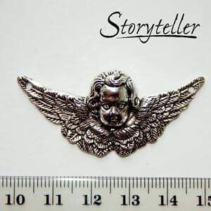 engel, 3stk, sølv metall