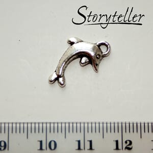 delfin, 10stk, sølv metall
