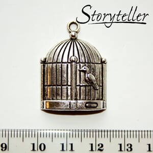 fuglebur, 3stk, sølv metall