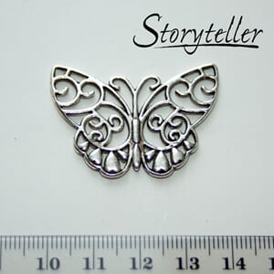 sommerfugl, 3stk, sølv metall