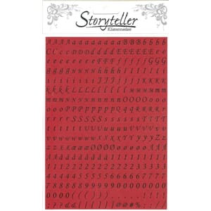 Tiny stickers, rød med svarte bokstaver