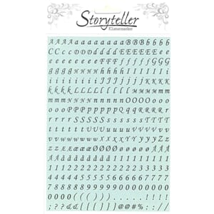 Tiny stickers, lyse blå med svarte bokstaver