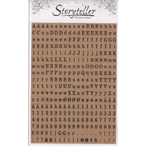 Tiny stickers, kraft med svarte røffe bokstaver