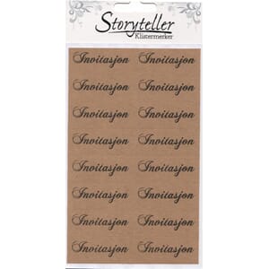 Stickers, kraft med svart Invitasjon