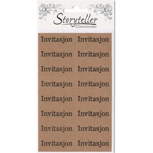 Stickers, kraft med svart Invitasjon