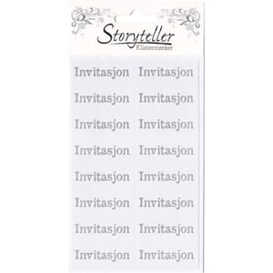 Stickers, hvit med sølv Invitasjon