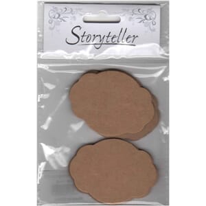 Oval die cut, 20-pk, kraft