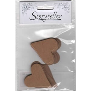 Hjerte 2 die cut, 20-pk, kraft