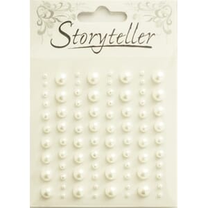 Halvperler, krem, 80 stk