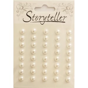 Halvperler, hvit, 40 stk